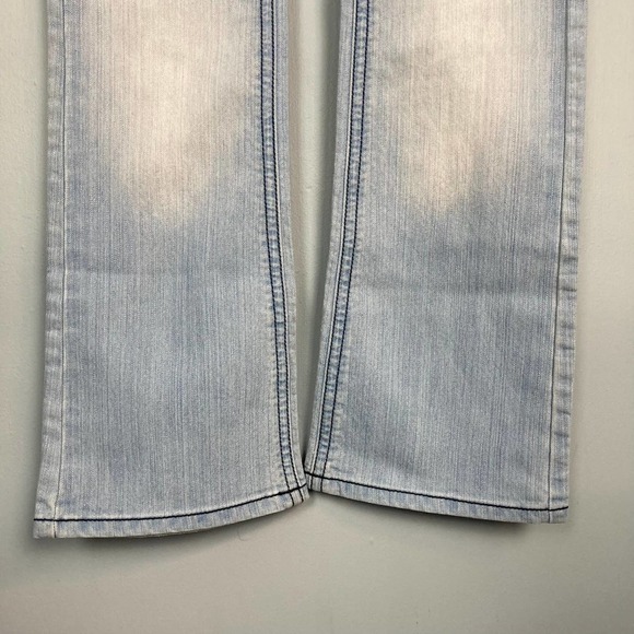 INDUSTRIAL Cotton Light Wash Boot Cut Denim Jeans Junior's Size 5 Navy Contrast - Picture 6 of 12